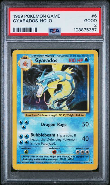 Pokemon Base Set Gyarados #6 – Holo PSA 2