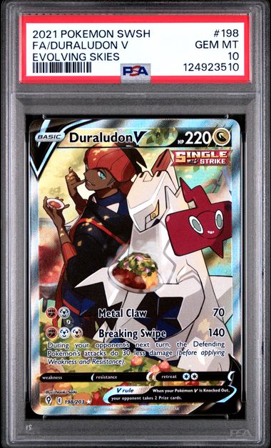 Pokemon Evolving Skies Duraludon V #198 PSA 10