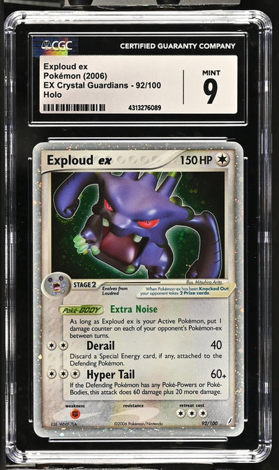Pokemon EX Crystal Guardians Exploud ex #92 – Holo PSA 9