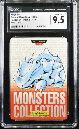Pokemon JP Bandai Carddass Rhyhorn #111 CGC 9.5