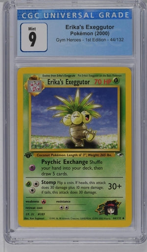 Pokemon Gym Heroes Erika's Exeggutor #44 CGC 9