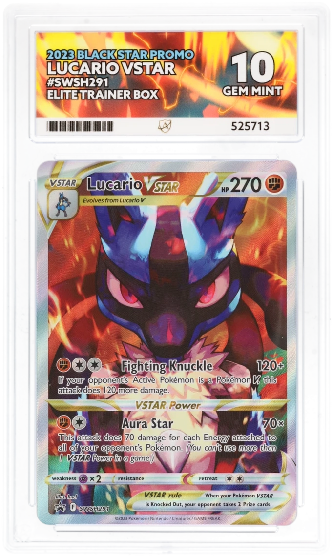 Pokemon SWSH Black Star Promo Lucario VTSTAR #SWSH291 ACE 10
