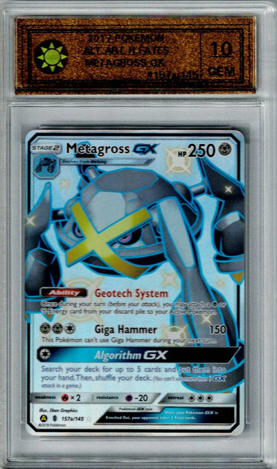 Pokemon Hidden Fates Metagross GX C.O.D 10 #157 COD 10