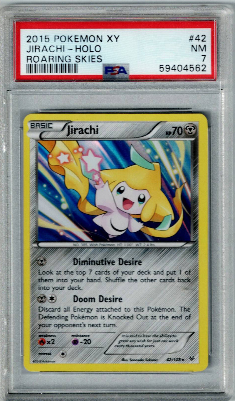 Pokemon XY Roaring Skies Jirachi #42 – Holo PSA 7