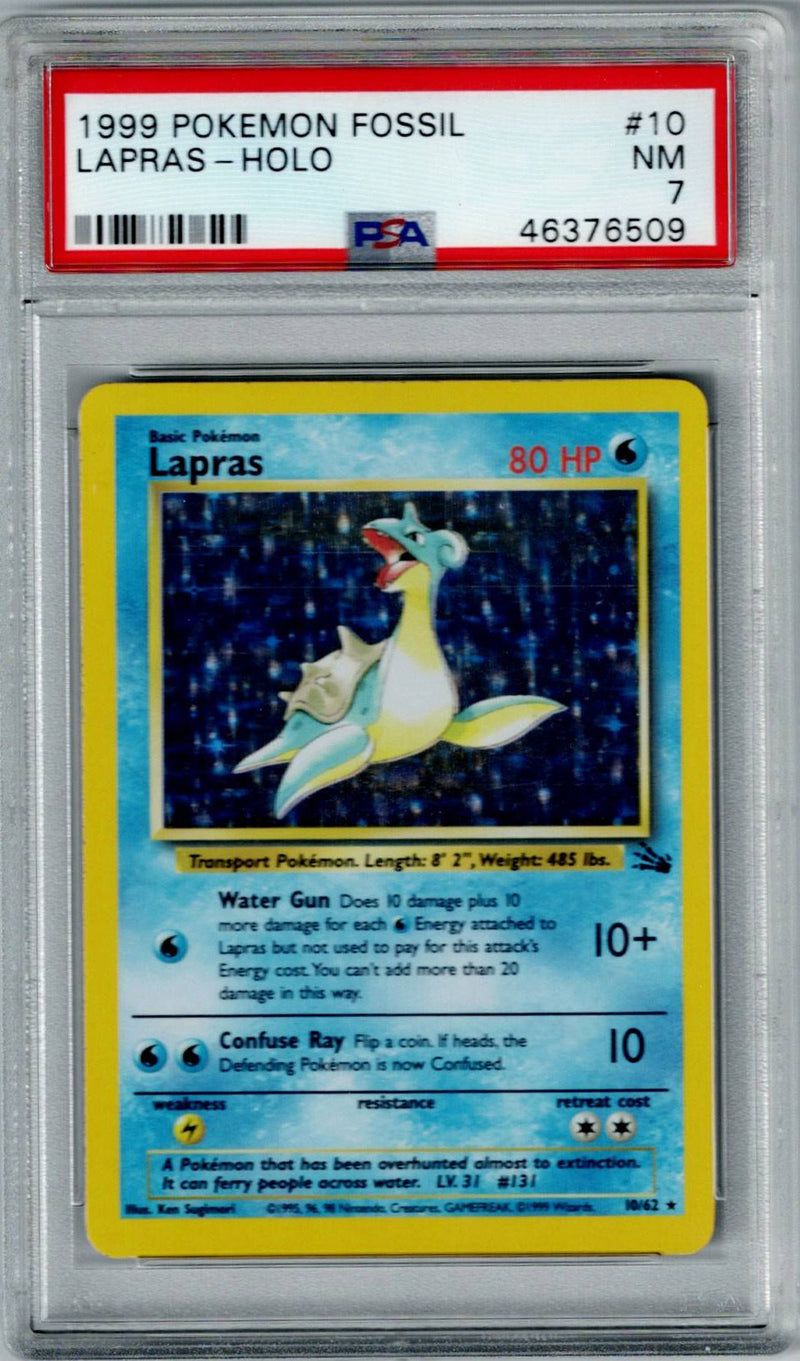 Pokemon Fossil Lapras #10 – Holo PSA 7