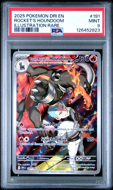 Pokemon Destined Rivals Rocket's Houndoom #191 PSA 9