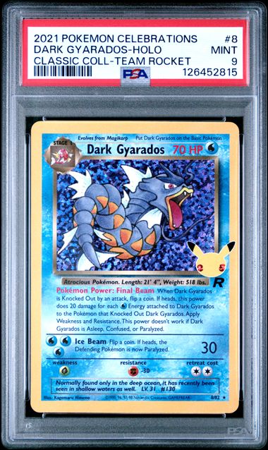 Pokemon Celebrations Dark Gyarados #8 – Holo PSA 9