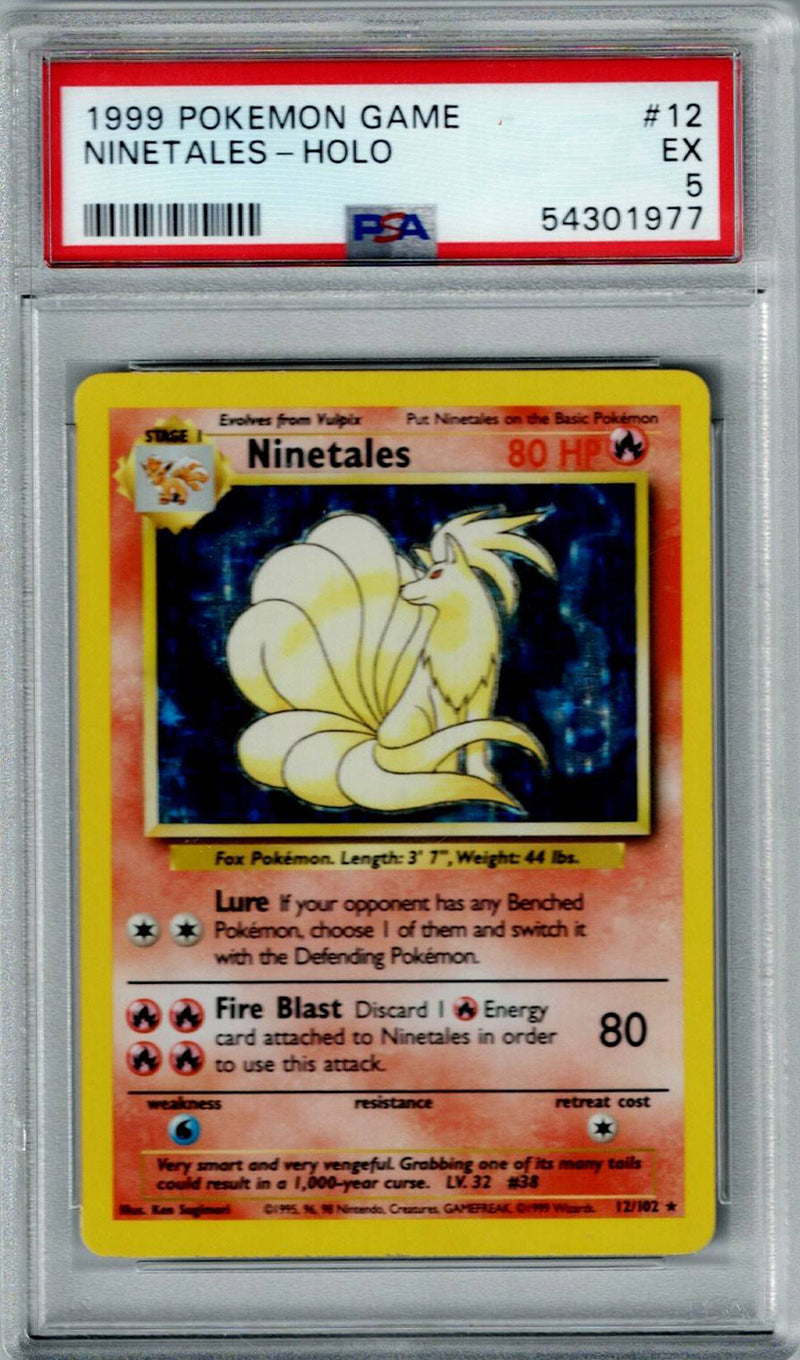 Pokemon Base Set Ninetales #12 PSA 5