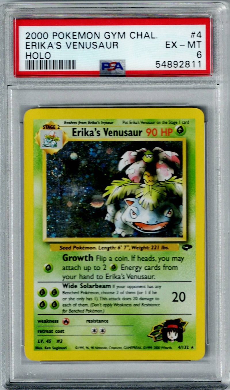 Pokemon Gym Challenge Erika's Venusaur #4 – Holo PSA 6