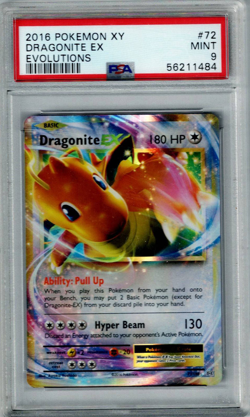 Pokemon XY Evolutions Dragonite EX #72 PSA 9