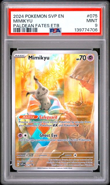 Pokemon Paldean Fates Mimikyu #075 PSA 9