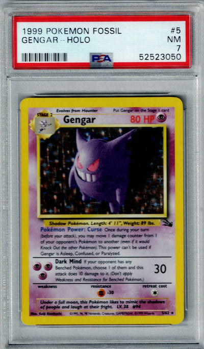 Pokemon Fossil Gengar #5 – Holo PSA 7