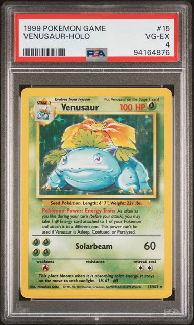Pokemon Base Set Venusaur #15 – Holo PSA 4