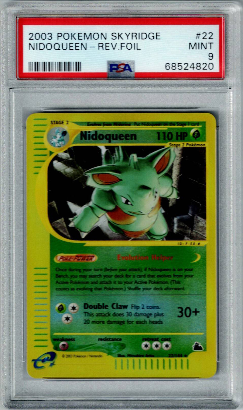 Pokemon Skyridge Nidoqueen #22 – REV FOIL PSA 9