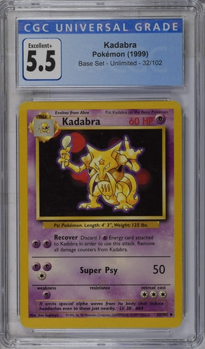 Pokemon Base Set Kadabra #32 CGC 5.5