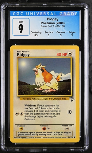Pokemon Base 2 Pidgey #86 CGC 9