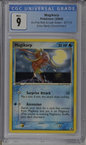 Pokemon EX Fire Red & Leaf Green Magikarp #67 – Error Rarity CGC 9