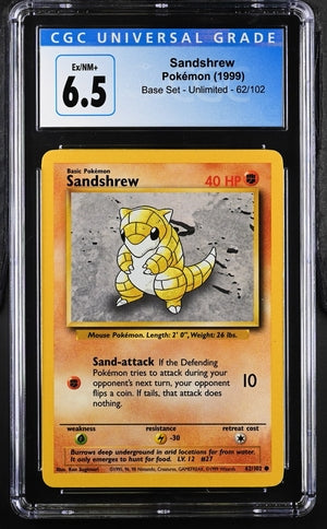 Pokemon Base Set Sandshrew #62 CGC 6.5