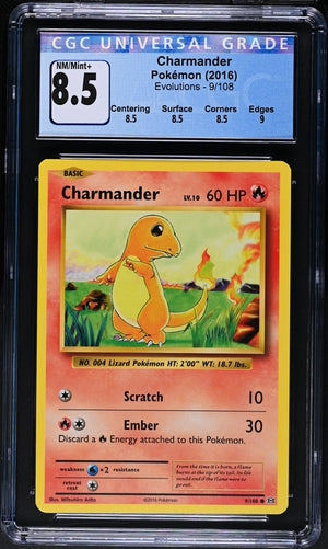Pokemon XY Evolutions Charmander #9 CGC 8.5