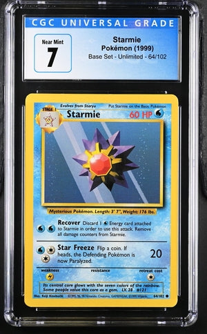 Pokemon Base Set Starmie #64 CGC 7