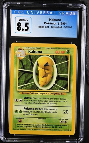 Pokemon Base Set Kakuna #33 CGC 8.5