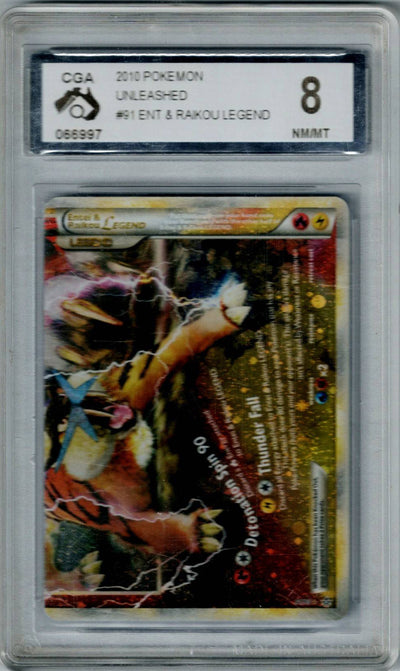 Pokemon Unleashed Entei & Raikou Legend #91 CGA 8
