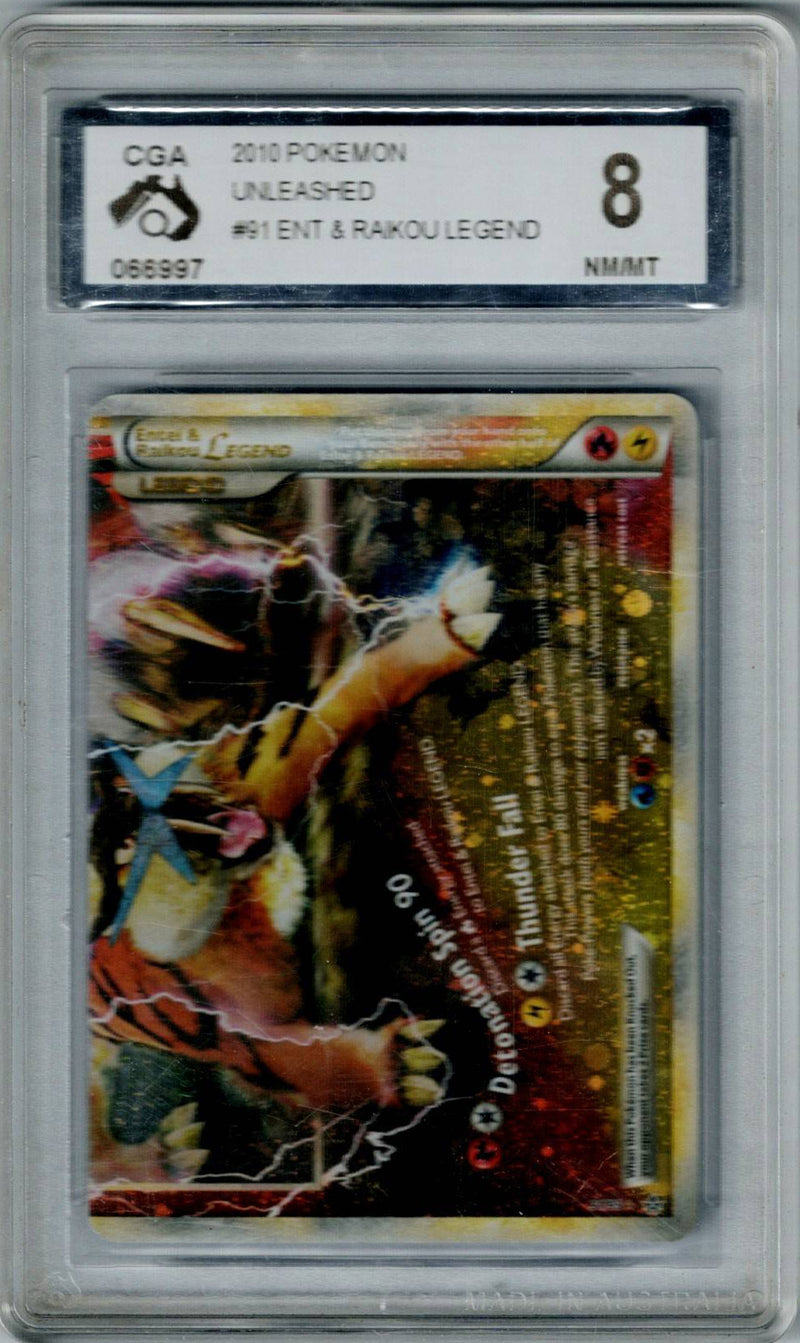 Pokemon Unleashed Entei & Raikou Legend #91 CGA 8