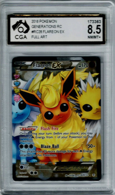 Pokemon Generations Radiant Collection Flareon EX #RC28 CGA 8.5