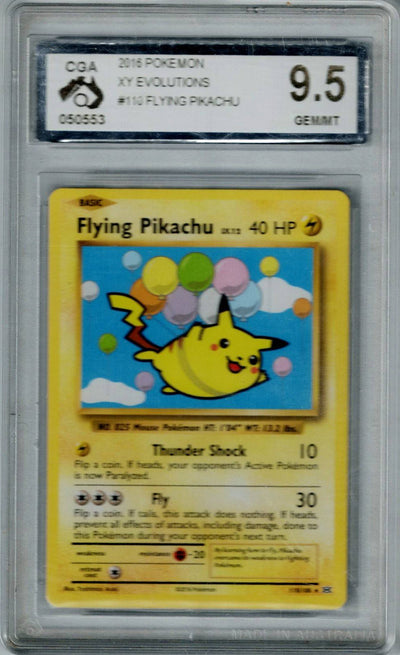 Pokemon XY Evolutions Flying Pikachu #110 CGA 9.5