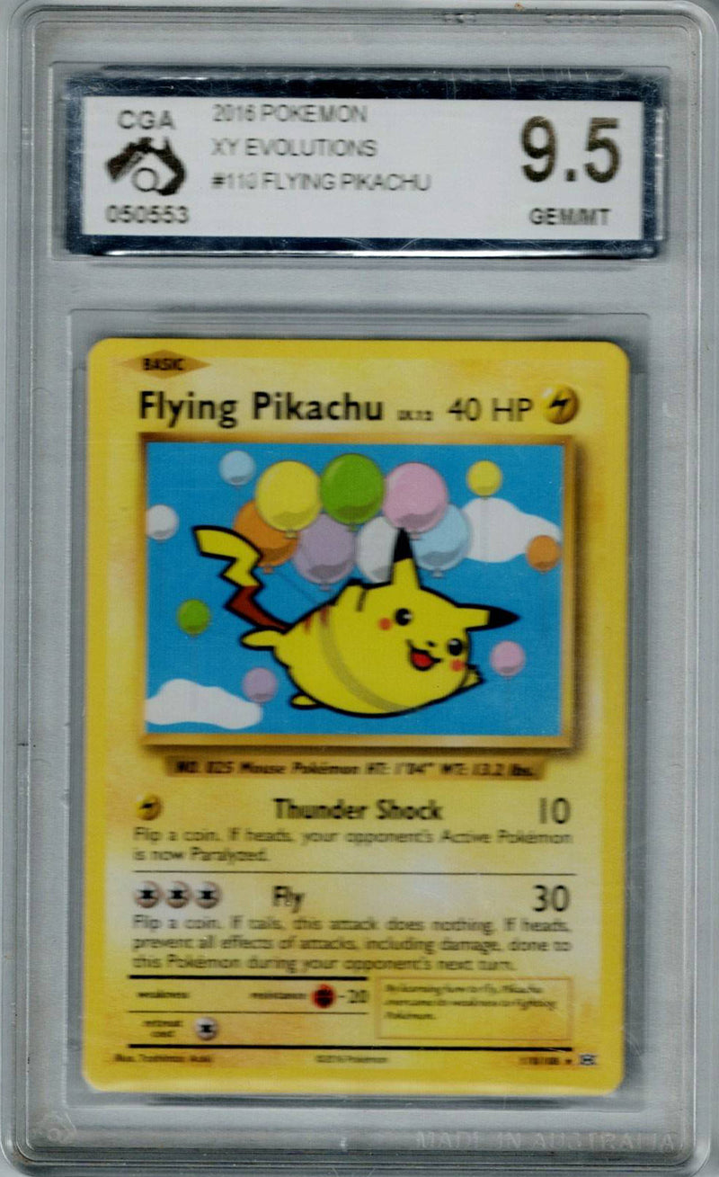 Pokemon XY Evolutions Flying Pikachu #110 CGA 9.5