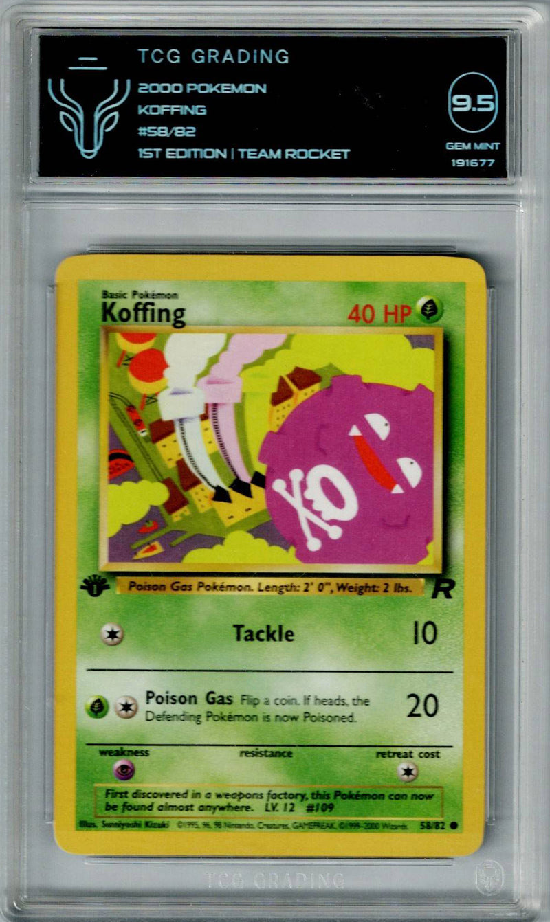 Pokemon Team Rocket Koffing #58 TCG 9.5
