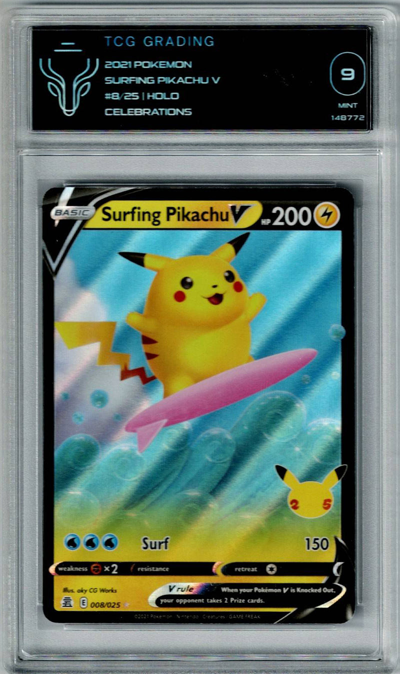 Pokemon Celebrations Surfing Pikachu V #8 TCG 9