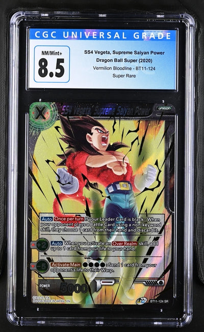 Dragon Ball BT11 SS4 Vegeta, Supreme Saiyan Power #124 CGC 8.5