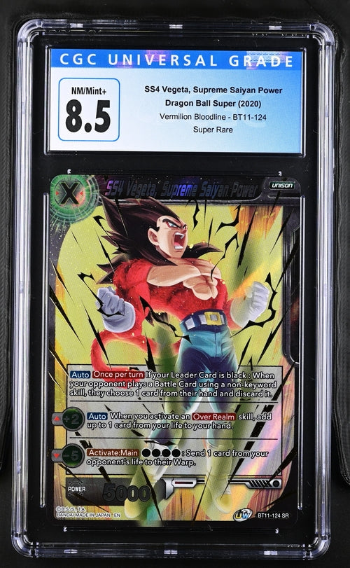 Dragon Ball BT11 SS4 Vegeta, Supreme Saiyan Power #124 CGC 8.5