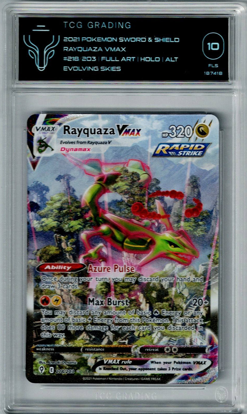 Pokemon Evolving Skies Rayquaza Vmax #218 TCG 10