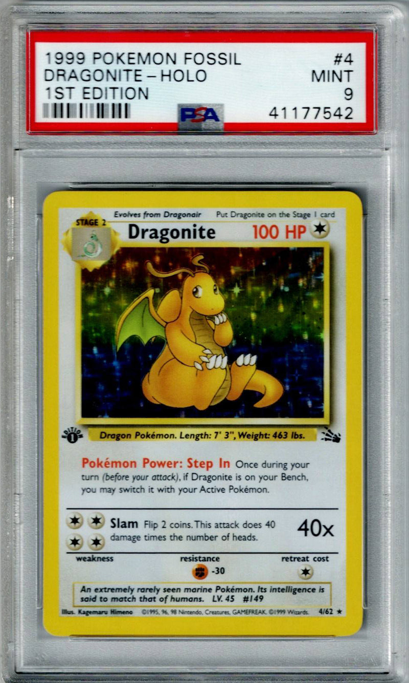 Pokemon Fossil Dragonite #4 – Holo PSA 9