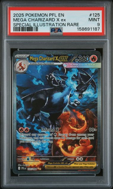 Pokemon Phantasmal Flames Mega Charizard X ex #125 PSA 9