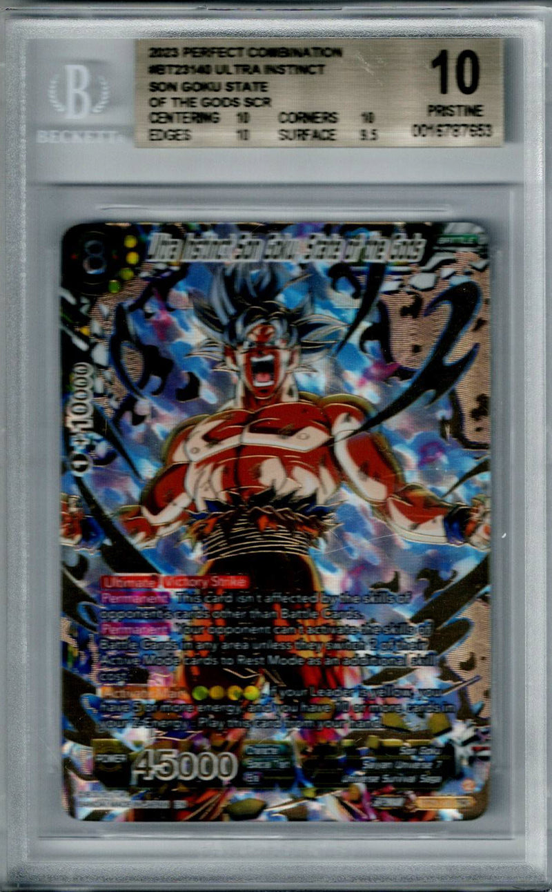 Dragon Ball BT23 Ultra Instinct Son Goku, State Of The Gods #140 BGS 10