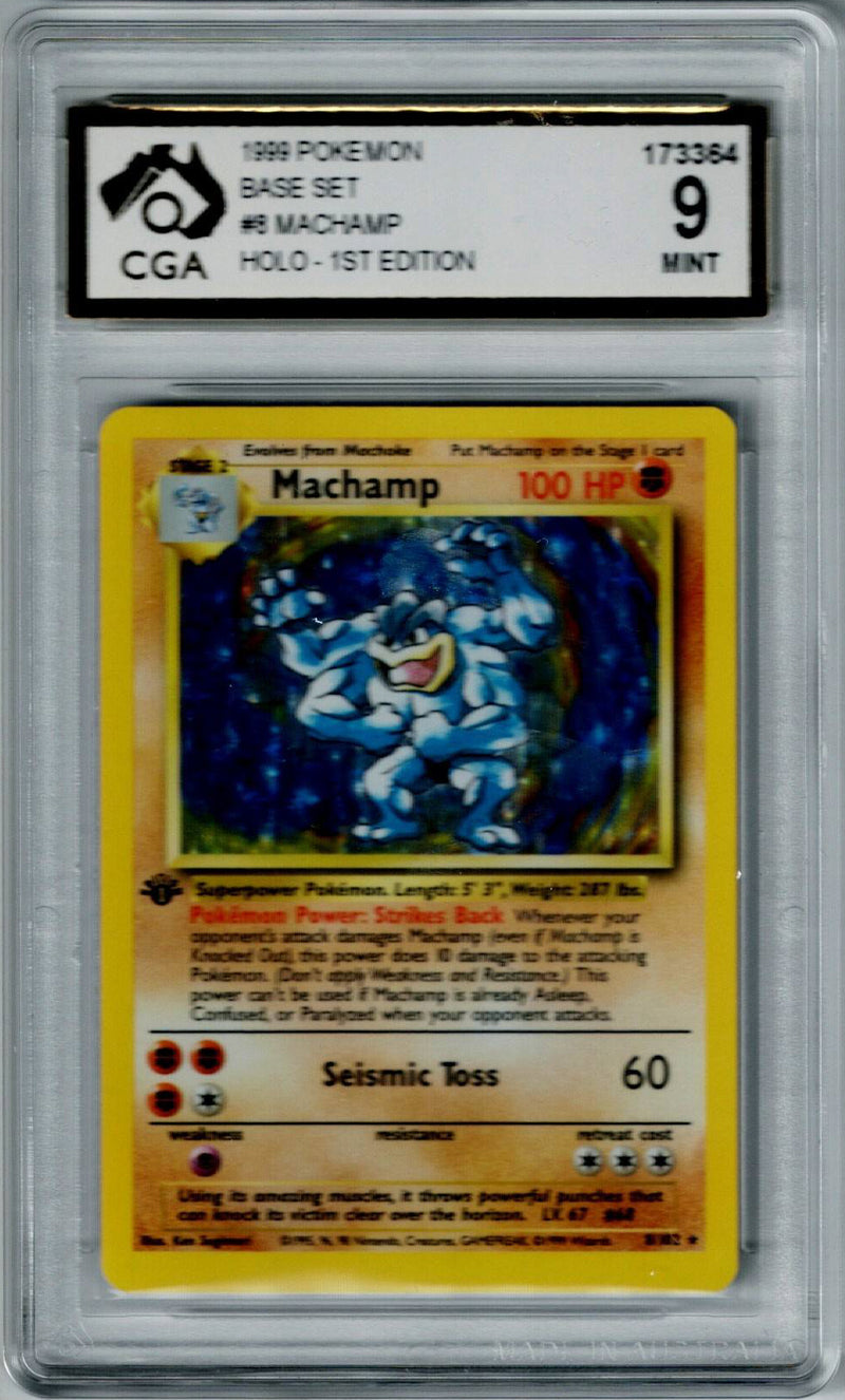Pokemon Base Set Machamp #8 – Holo CGA 9
