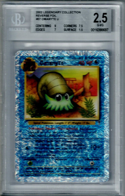 Pokemon Legendary Collection Omanyte #57 – REV FOIL BGS 2.5