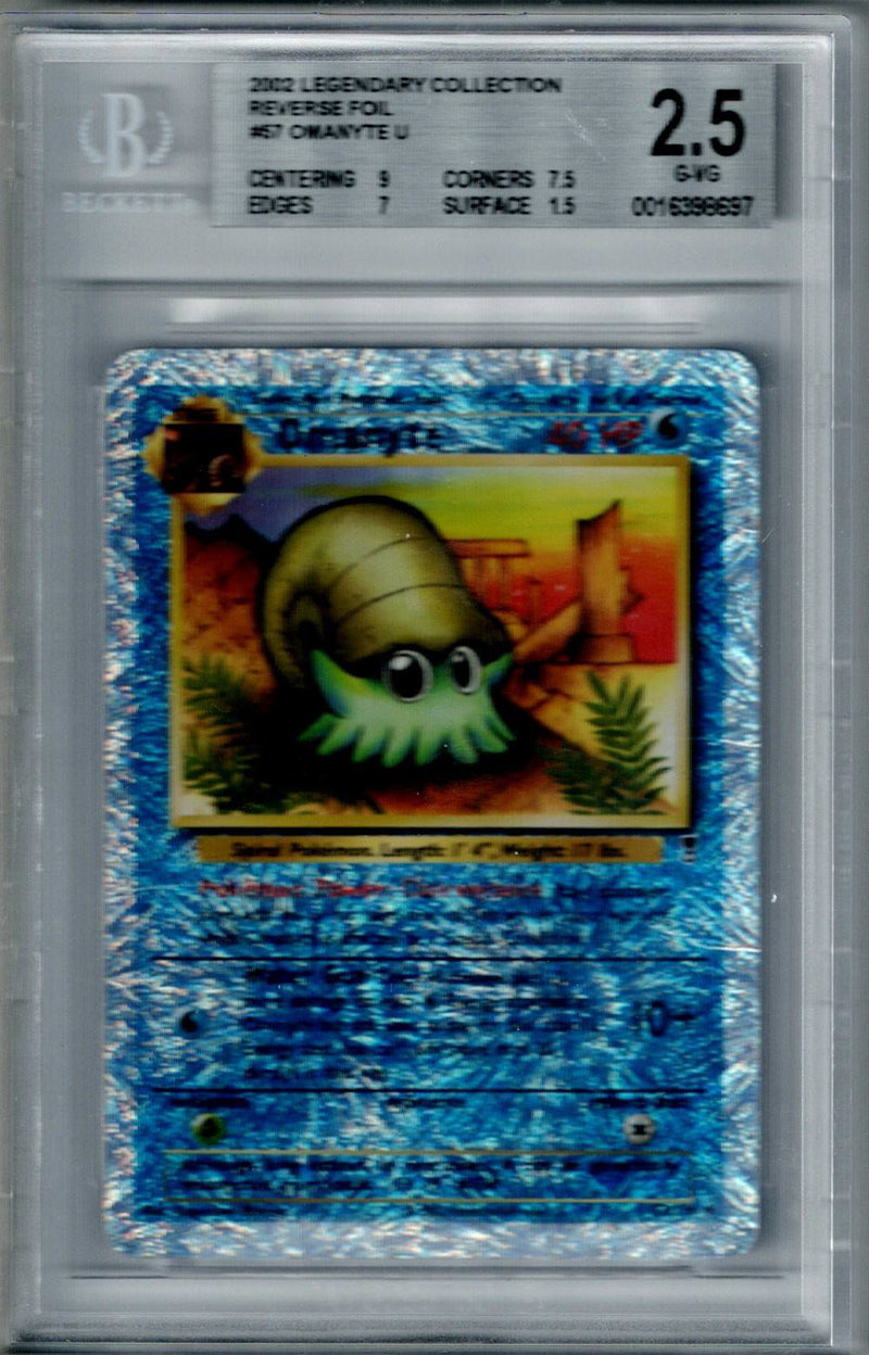 Pokemon Legendary Collection Omanyte #57 – REV FOIL BGS 2.5