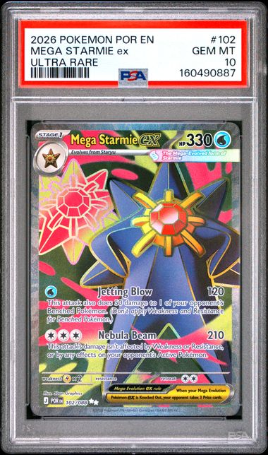 Pokemon Perfect Order Mega Starmie ex #102 PSA 10