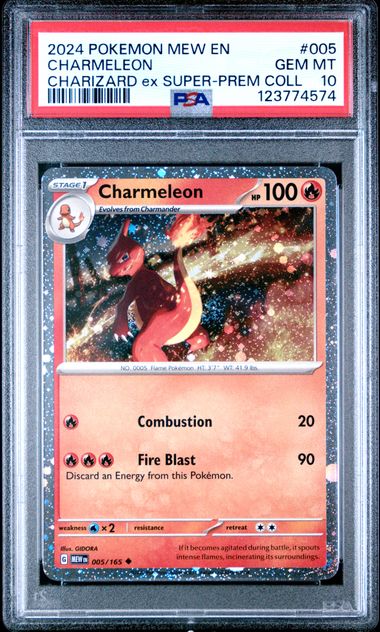 Pokemon 151 Charmeleon #005 – Cosmic Holo PSA 10