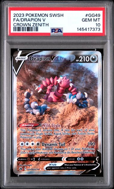 Pokemon Crown Zenith Drapion V #GG49 PSA 10