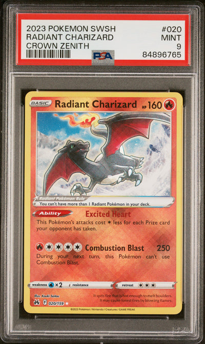 Pokemon Crown Zenith Radiant Charizard #020 PSA 9