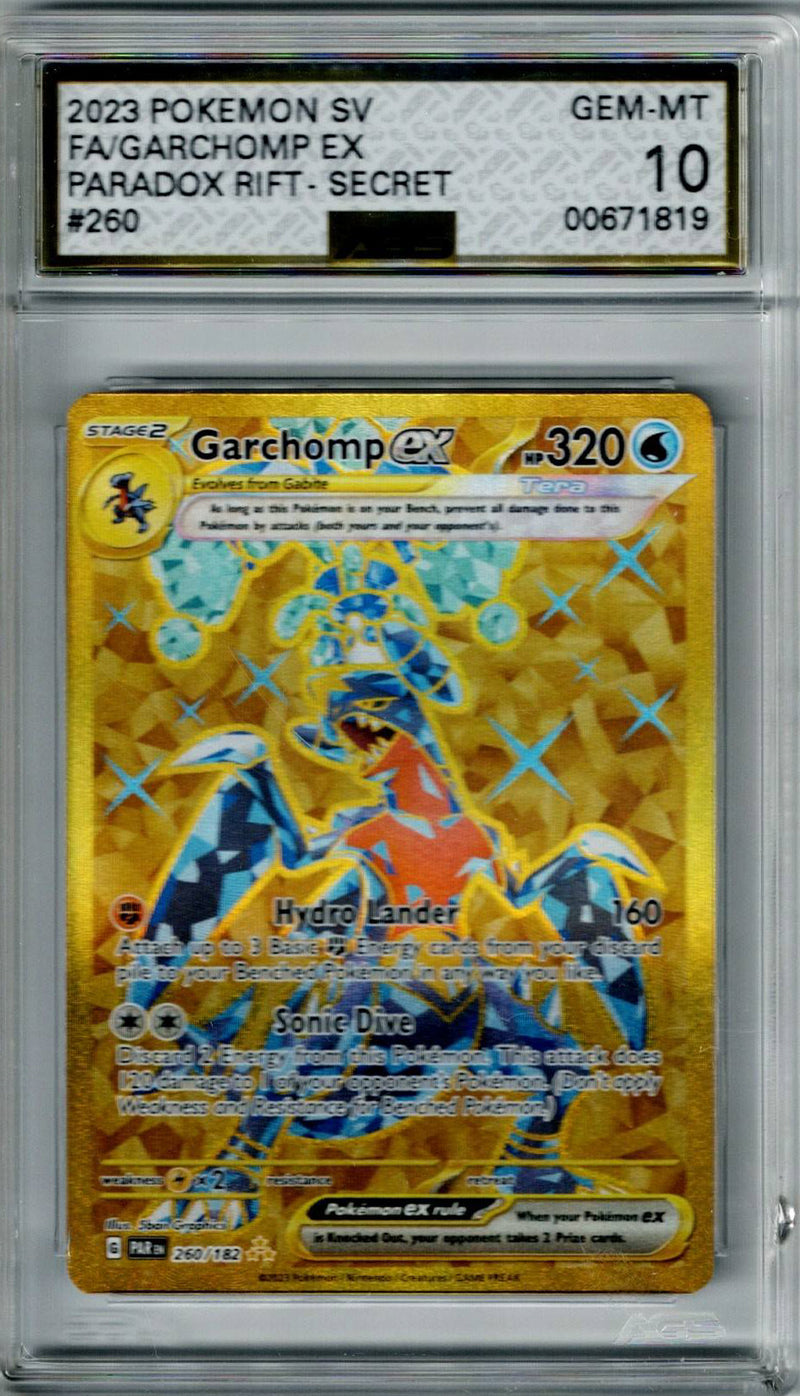 Pokemon Paradox Rift Garchomp EX #260 AGS 10