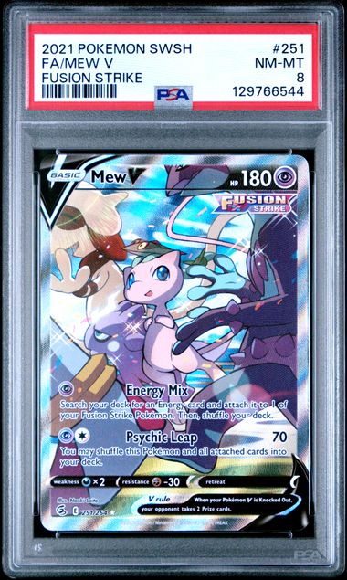 Pokemon Fusion Strike Mew V #251 PSA 8