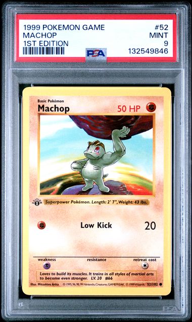 Pokemon Base Set Machop #52 PSA 9