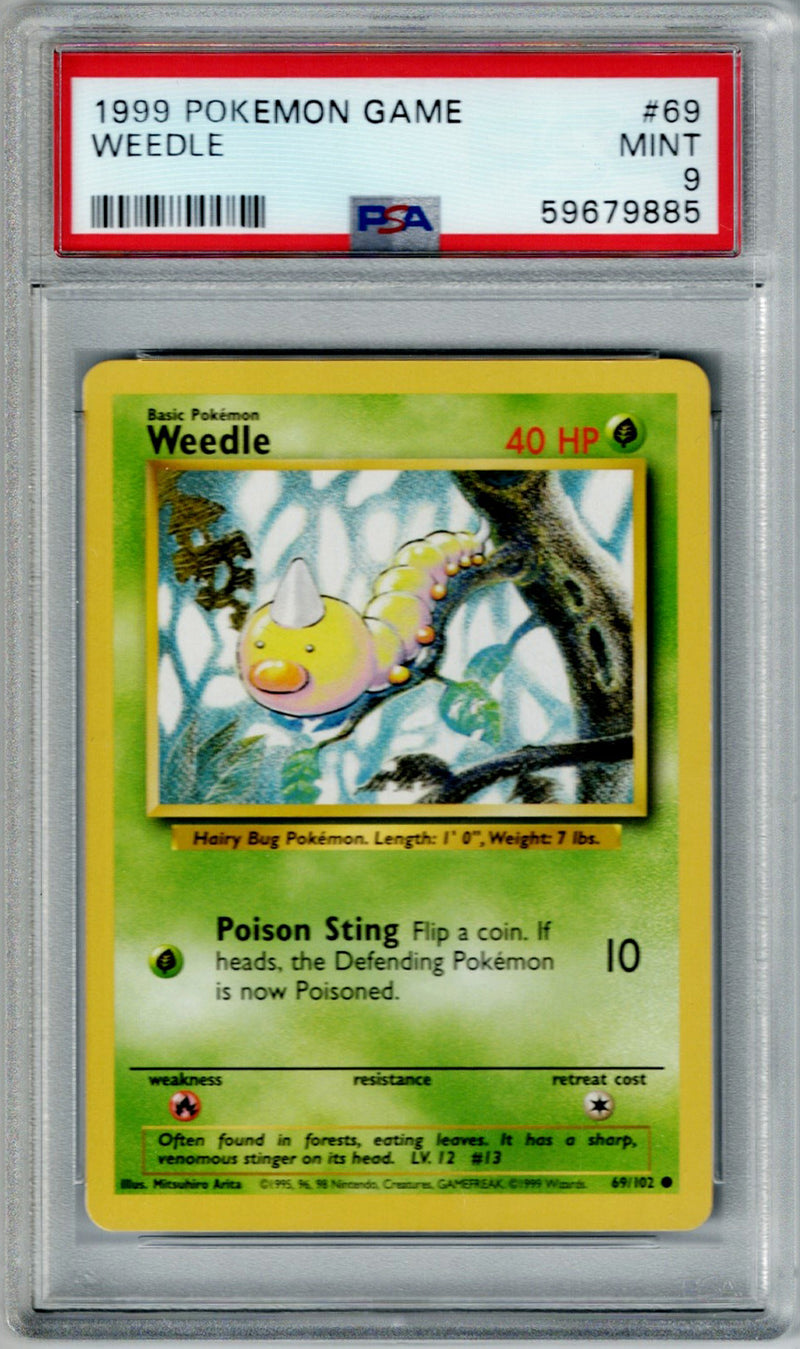 Pokemon Base Set Weedle #69 PSA 9
