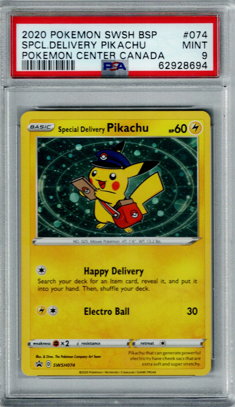 Pokemon Center Canada Special Delivery Pikachu #074 PSA 9